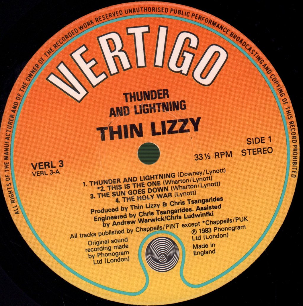 Thin Lizzy - Thunder And Lightning - Lp