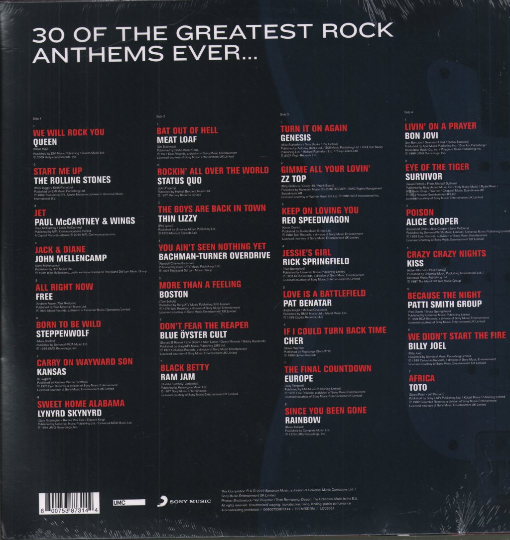 Various Artists - ROCK COMPILATION - Double Lp