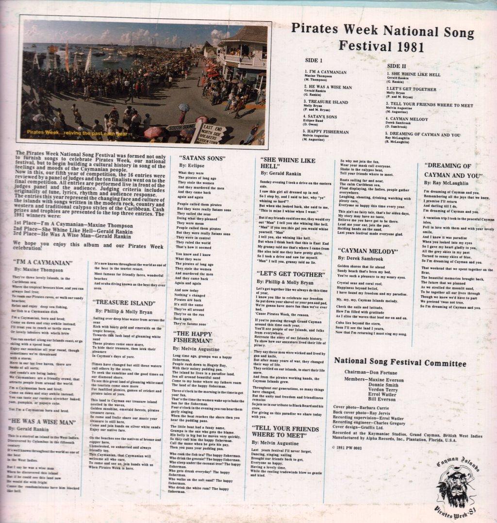 Various Artists - Cayman Islands Pirates Week Sounds Of Our Islands / Pirates Week National Song Festival 1981 - Lp