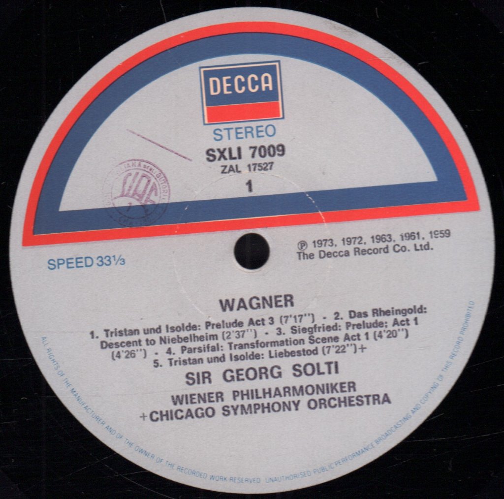 Wiener Philharmoniker + Chicago Symphony Orchestra - wagner Musiche Eseguite Nello Sceneggiato Televisivo - Lp
