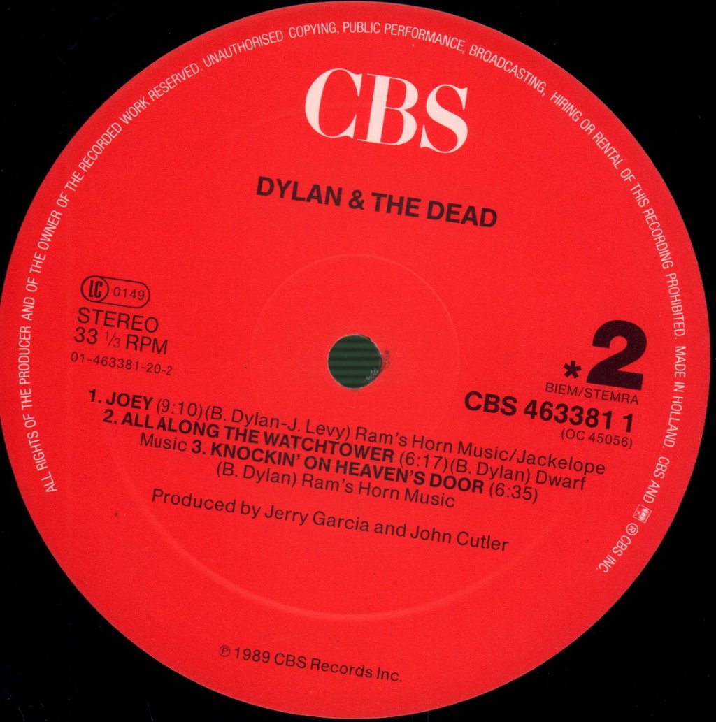 Bob Dylan And The Grateful Dead - Dylan & The Dead - Lp