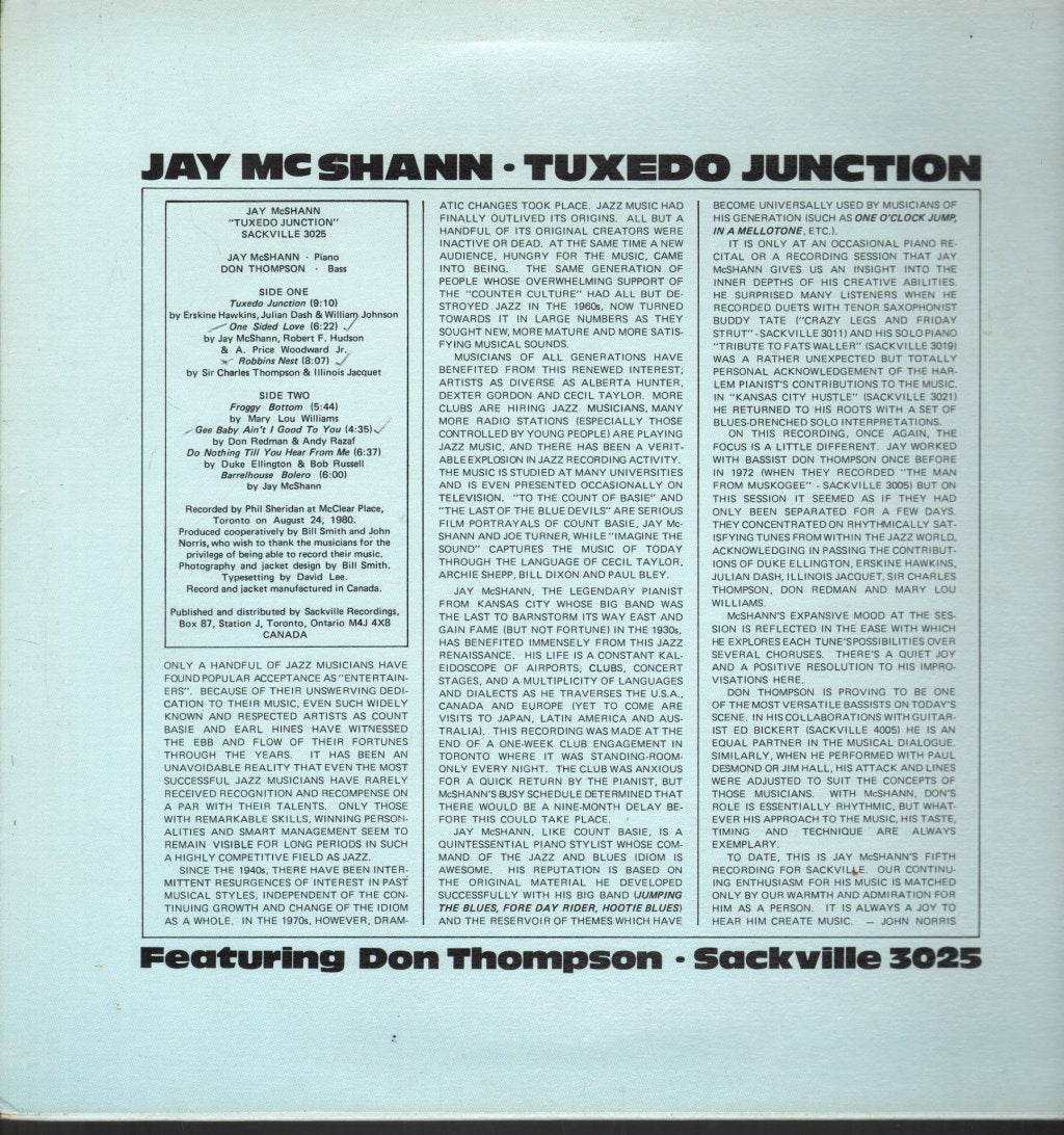 Jay Mcshann - Tuxedo Junction - Lp