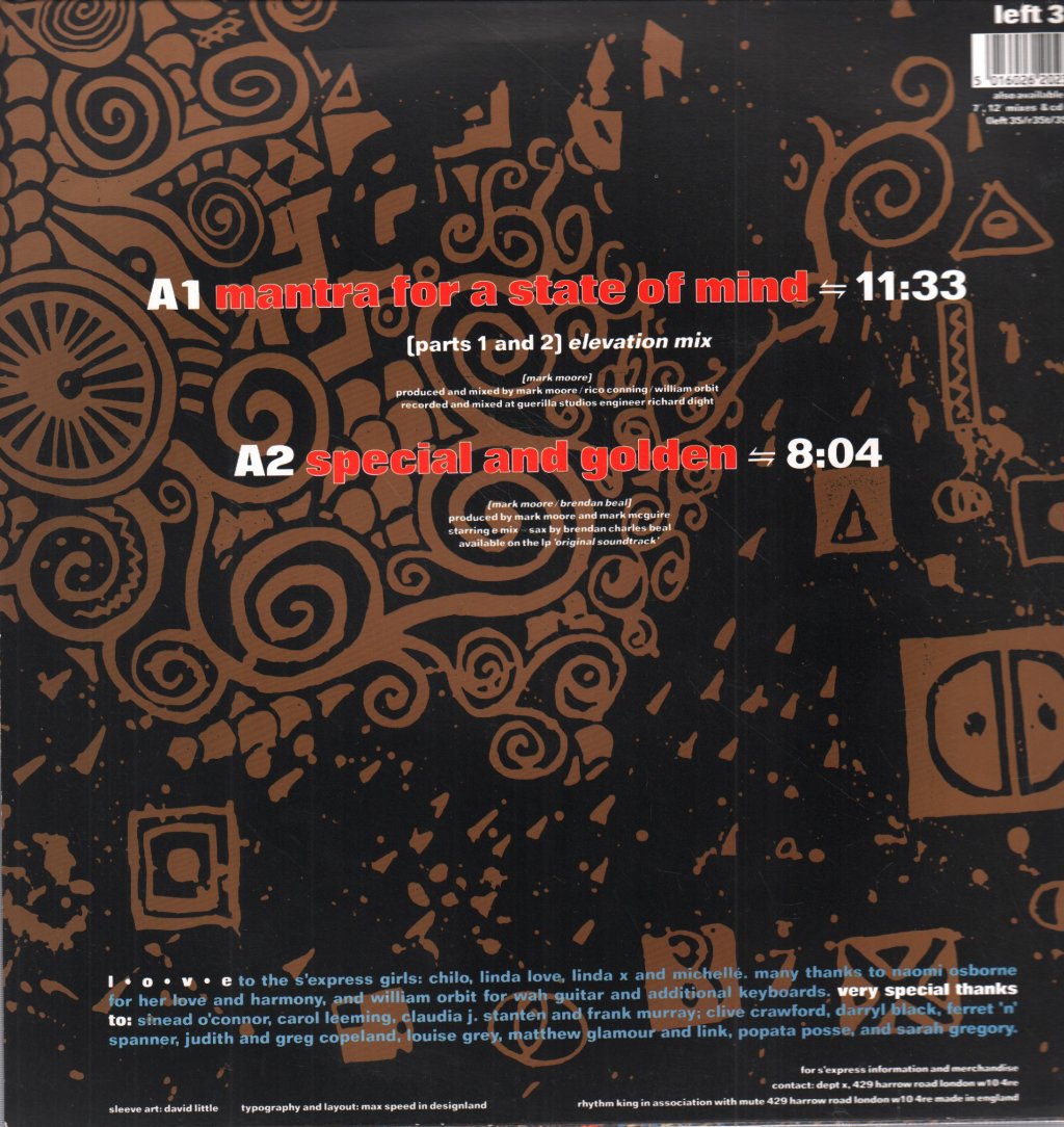 S'express - Mantra For A State Of Mind - 12 Inch
