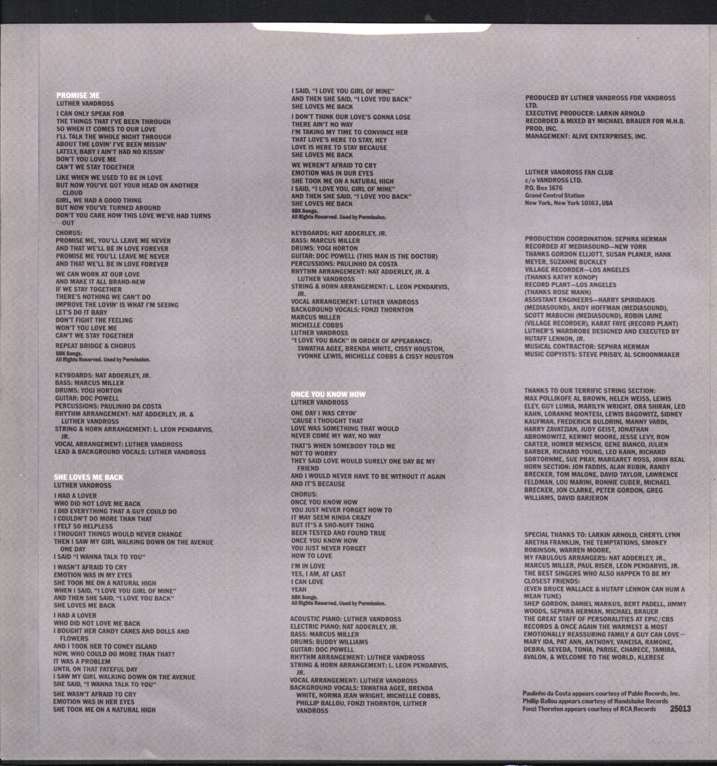 Luther Vandross - Forever, For Always, For Love - Lp