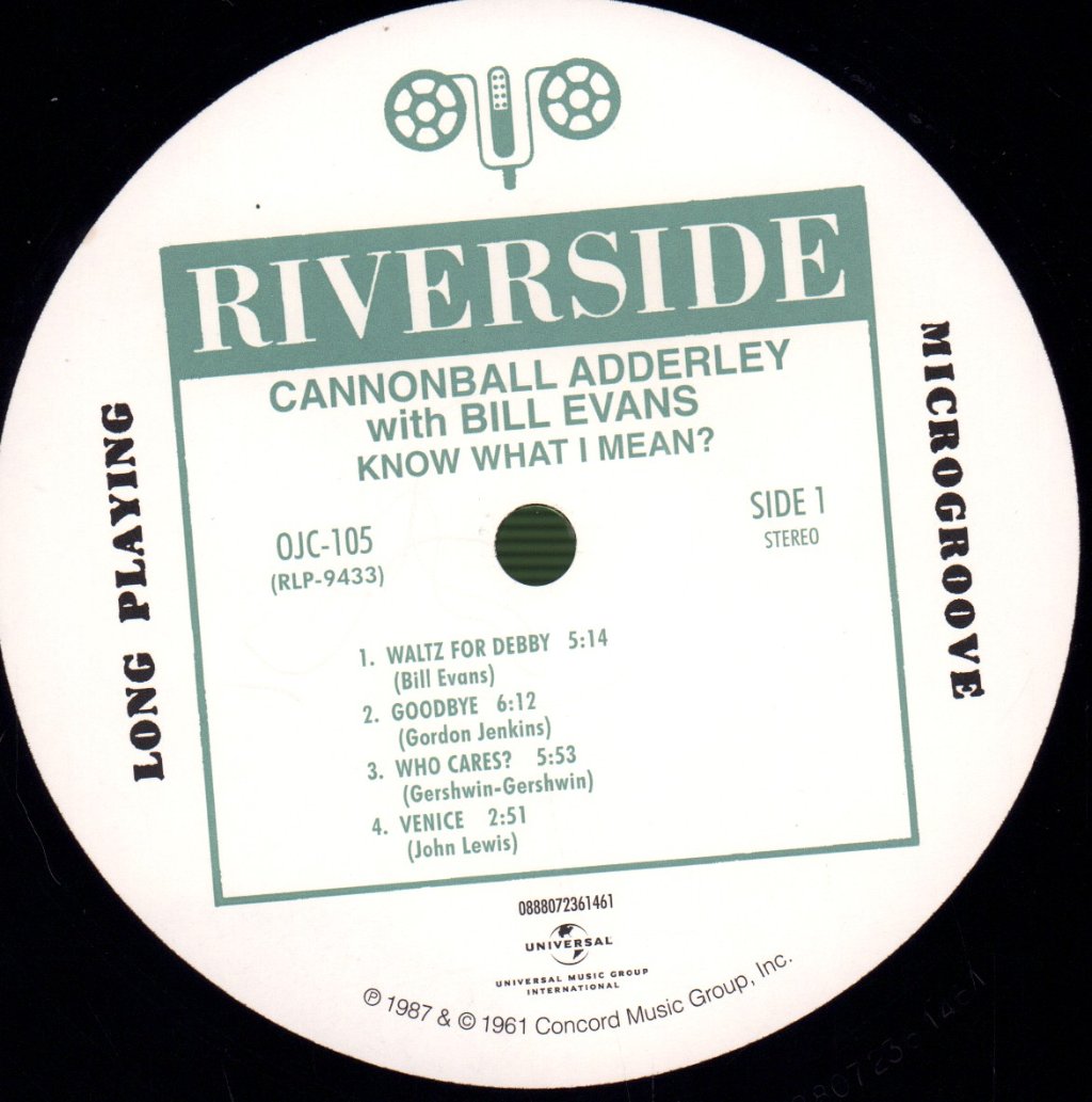 Cannonball Adderley With Bill Evans - Know What I Mean ? - Lp