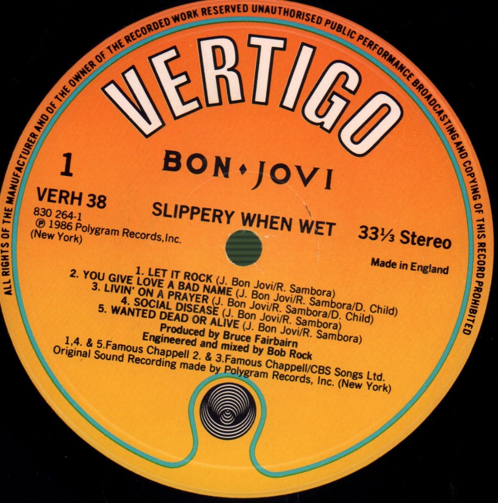 Bon Jovi - Slippery When Wet - Lp
