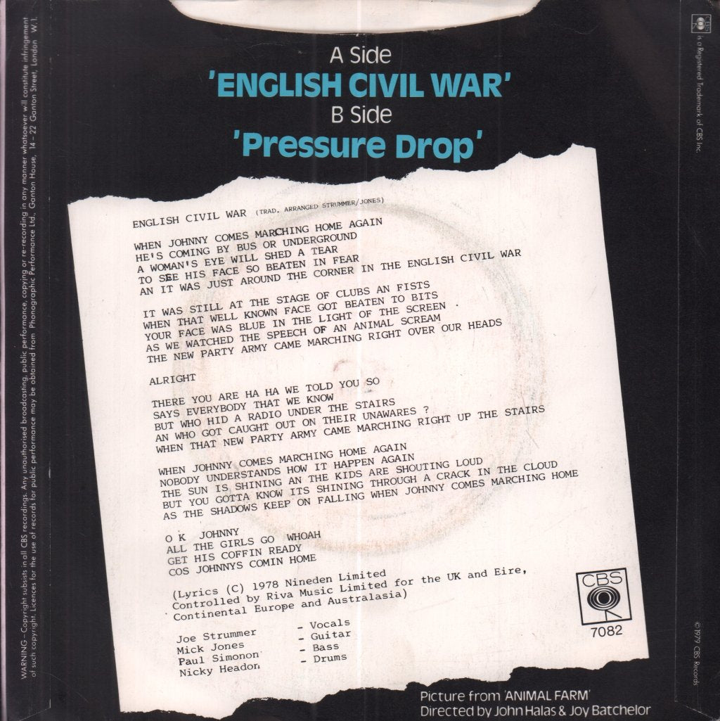 Clash - English Civil War - 7 Inch