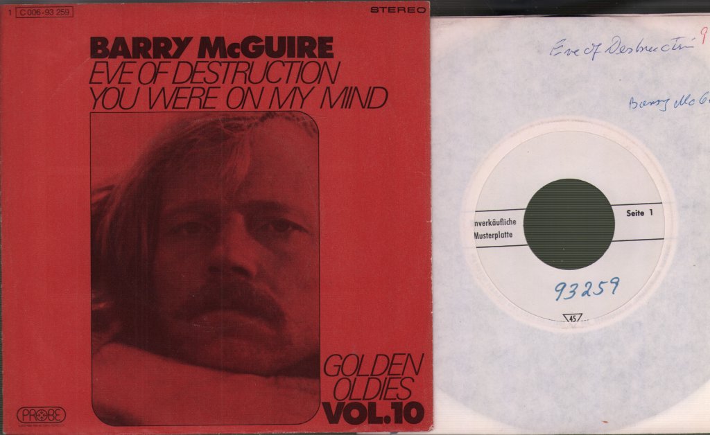 Barry McGuire - Eve Of Destruction / You Were On My Mind - 7 Inch