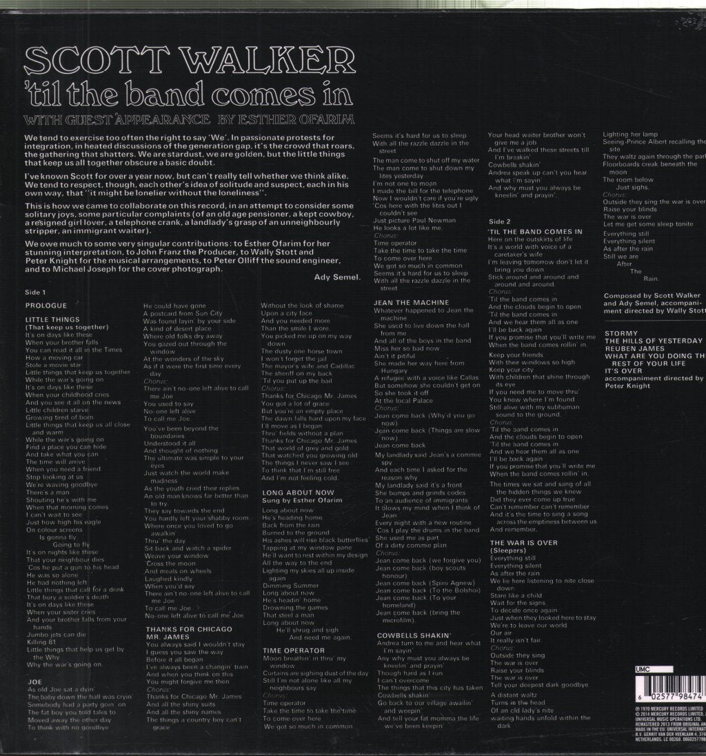 Scott Walker - 'Til The Band Comes In - Lp
