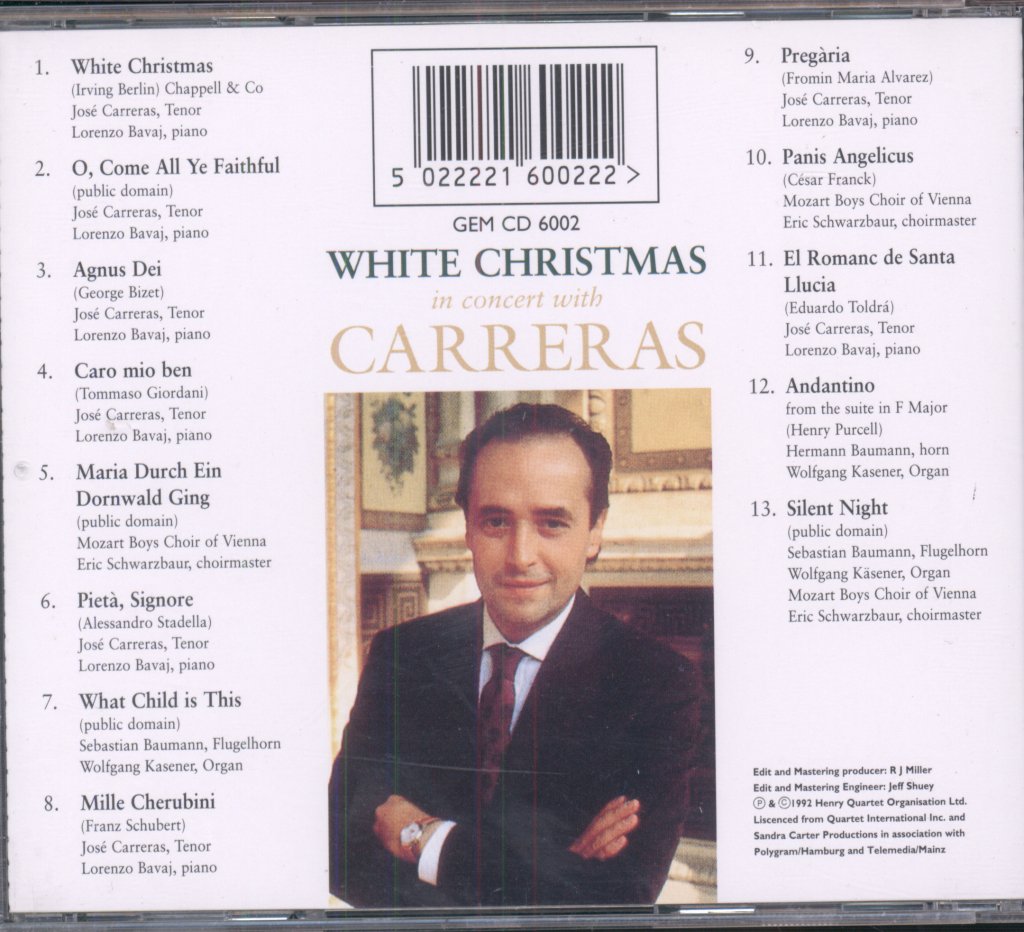 Jose Carreras - White Christmas in Concert With Carreras - Cd