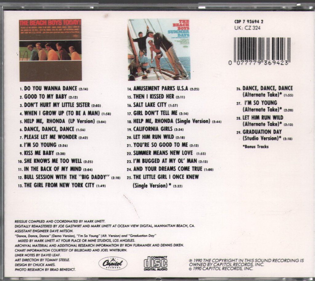 Beach Boys - Today! / Summer Days (And Summer Nights!!) - Cd