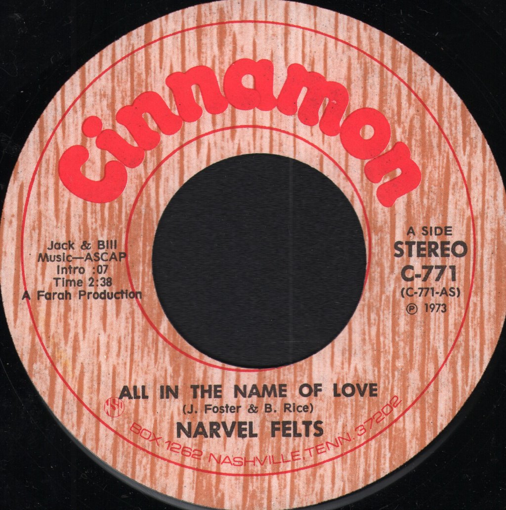 Narvel Felts - All In The Name Of Love - 7 Inch