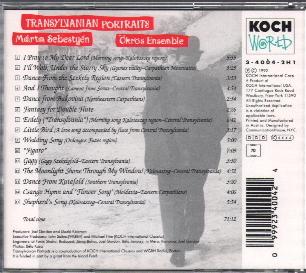Márta Sebestyén - Transylvanian Portraits - Hungarian Village Music From Transylvania - Cd