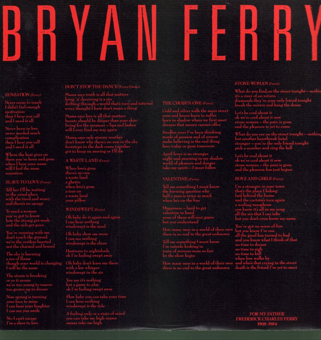 Bryan Ferry - Boys And Girls - Lp