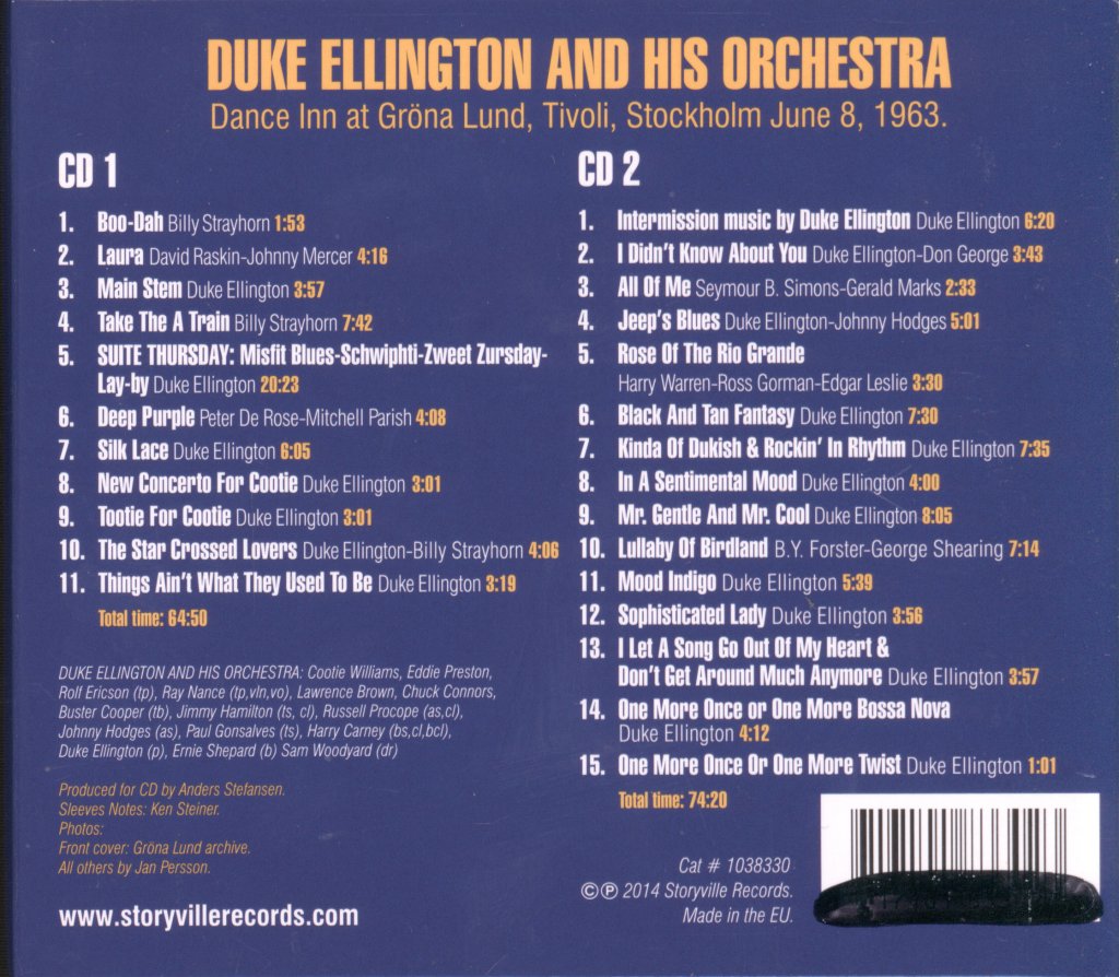 Duke Ellington - In Gröna Lund 1963 - Double Cd