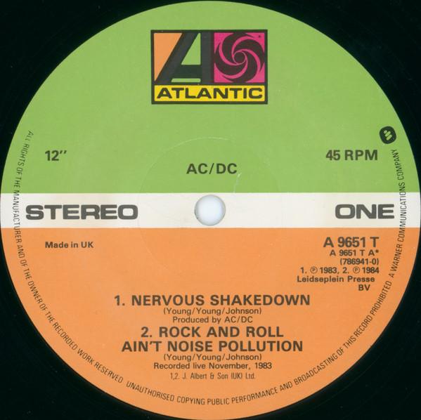 AC/DC - Nervous Shakedown - 12 Inch