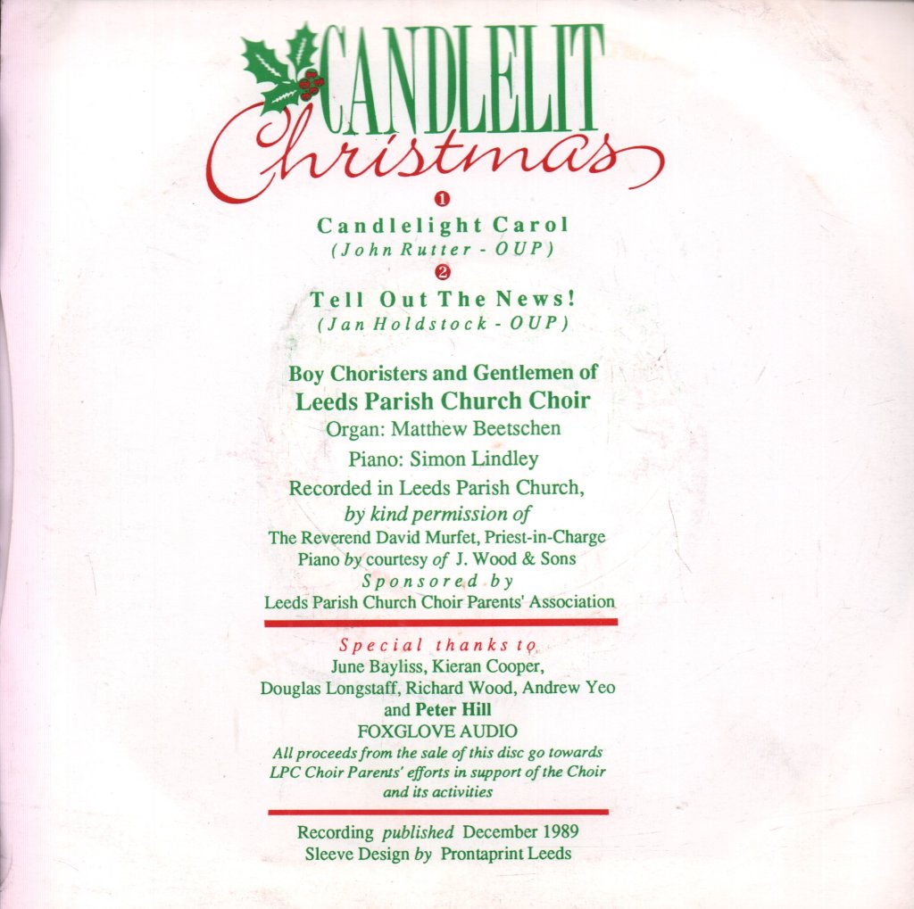 choir of leeds parish church - candlelight carol - 7 Inch