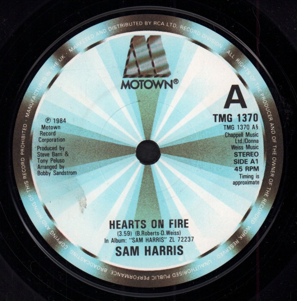 Sam Harris - Hearts On Fire - 7 Inch