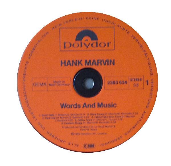 Hank Marvin - Words And Music - Lp
