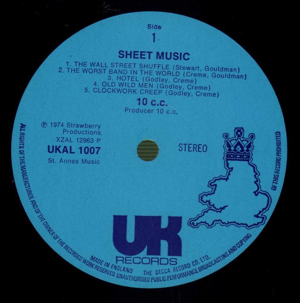 10cc - Sheet Music - Lp