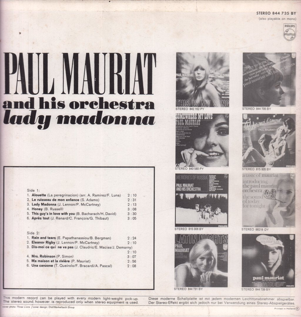 Paul Mauriat And His Orchestra - Lady Madonna - Lp