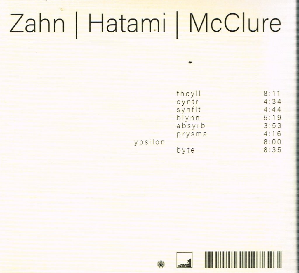 Zahn / Hatami / McClure - Ypsilon - Cd