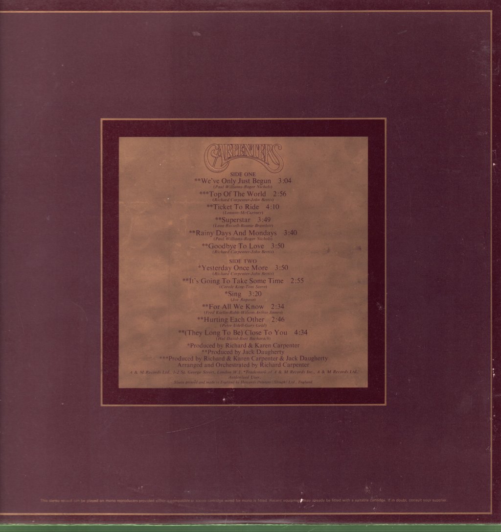 Carpenters - Singles 1969-1973 - Lp