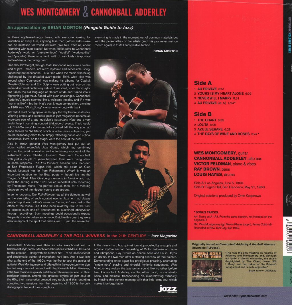 Wes Montgomery and Cannonball Adderley - Poll Winners - Lp