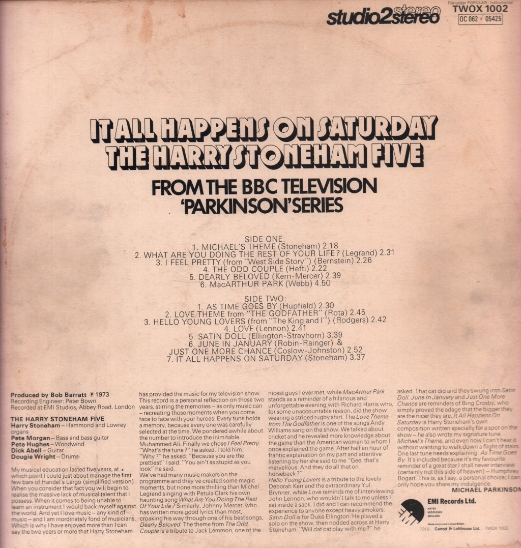 Harry Stoneham Five - It All Happens On Saturday - Lp