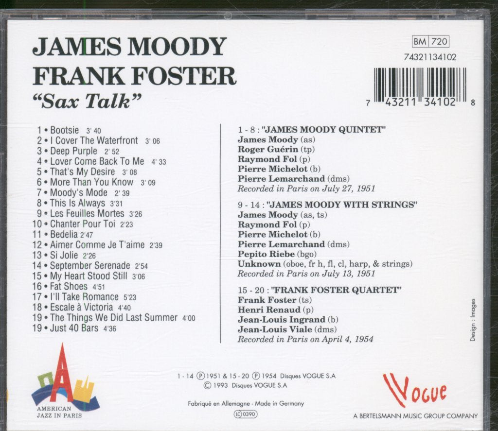 James Moody - Sax Talk - Cd