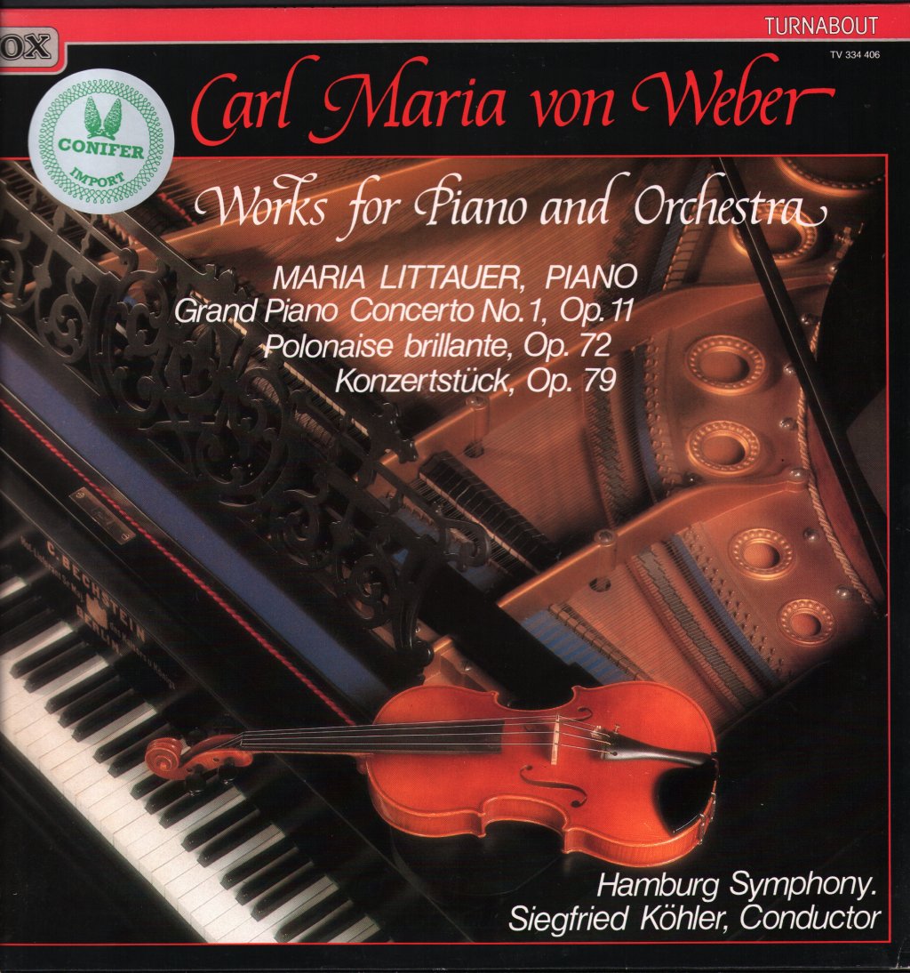 Maria Littauer / Hamburg Symphony / Siegfried Kohler - Carl Maria  von Weber - Works For Piano And Orchestra - Lp