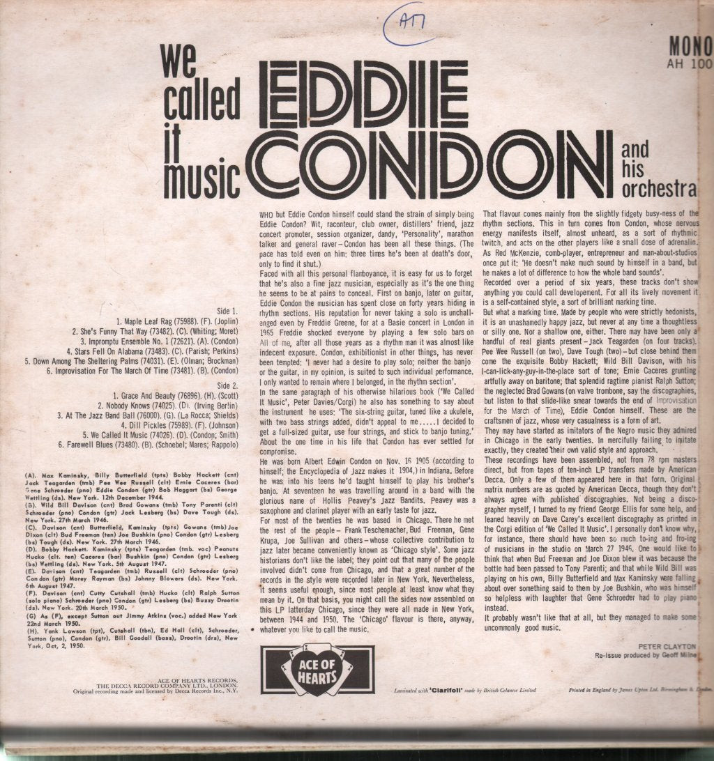 Eddie Condon - We Called It Music - Lp