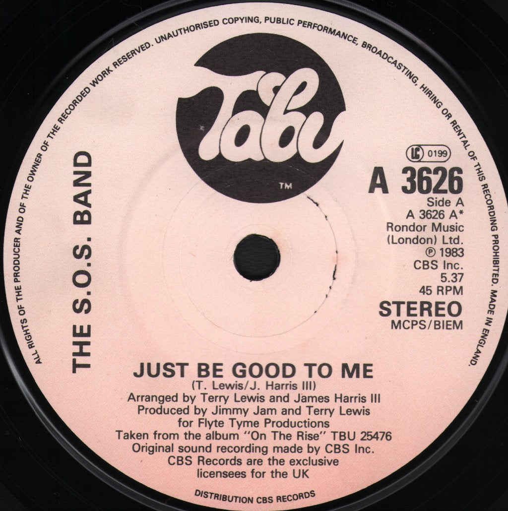S.O.S. Band - Just Be Good To Me - 7 Inch