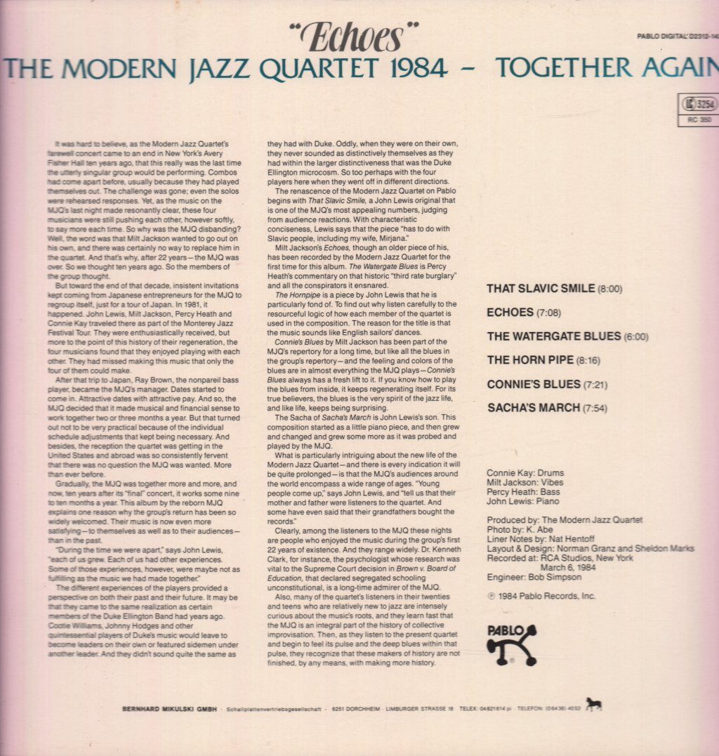 Modern Jazz Quartet - Echoes - Lp