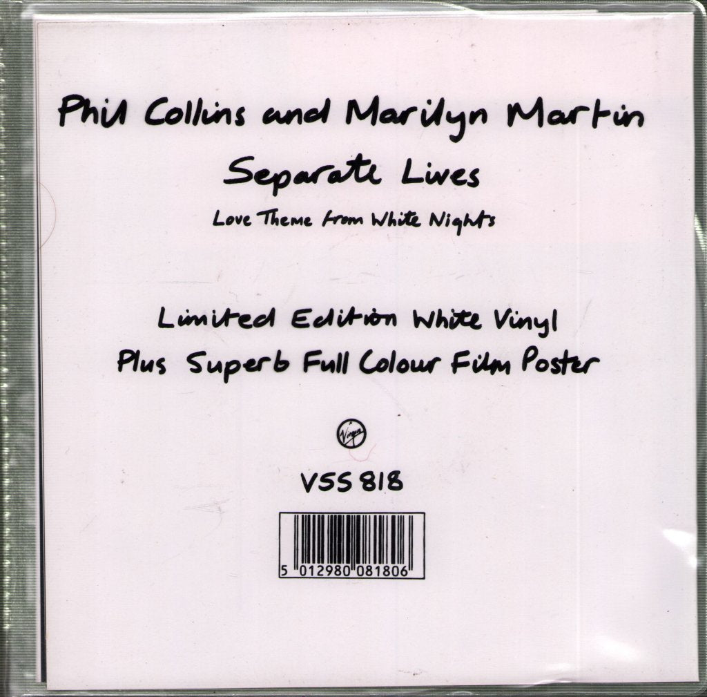 Phil Collins And Marilyn Martin - Separate Lives - 7 Inch