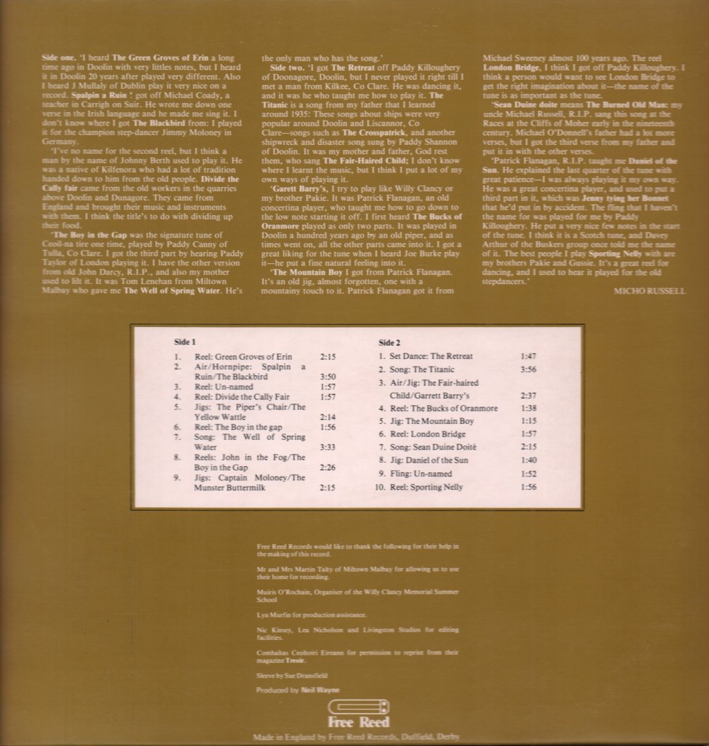 Micho Russell - Traditional Country Music Of County Clare - Lp