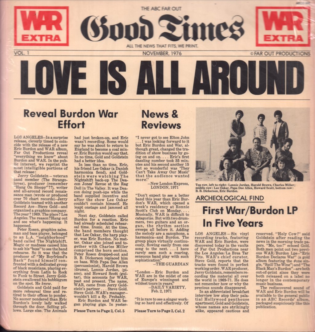 War Featuring Eric Burdon - Love Is All Around - Lp