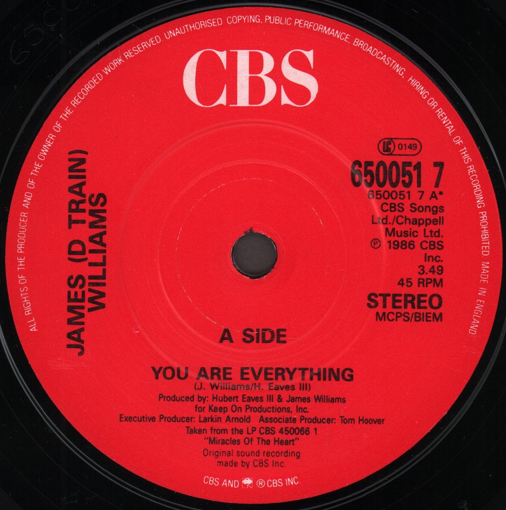 James D Train Williams - You Are Everything - 7 Inch