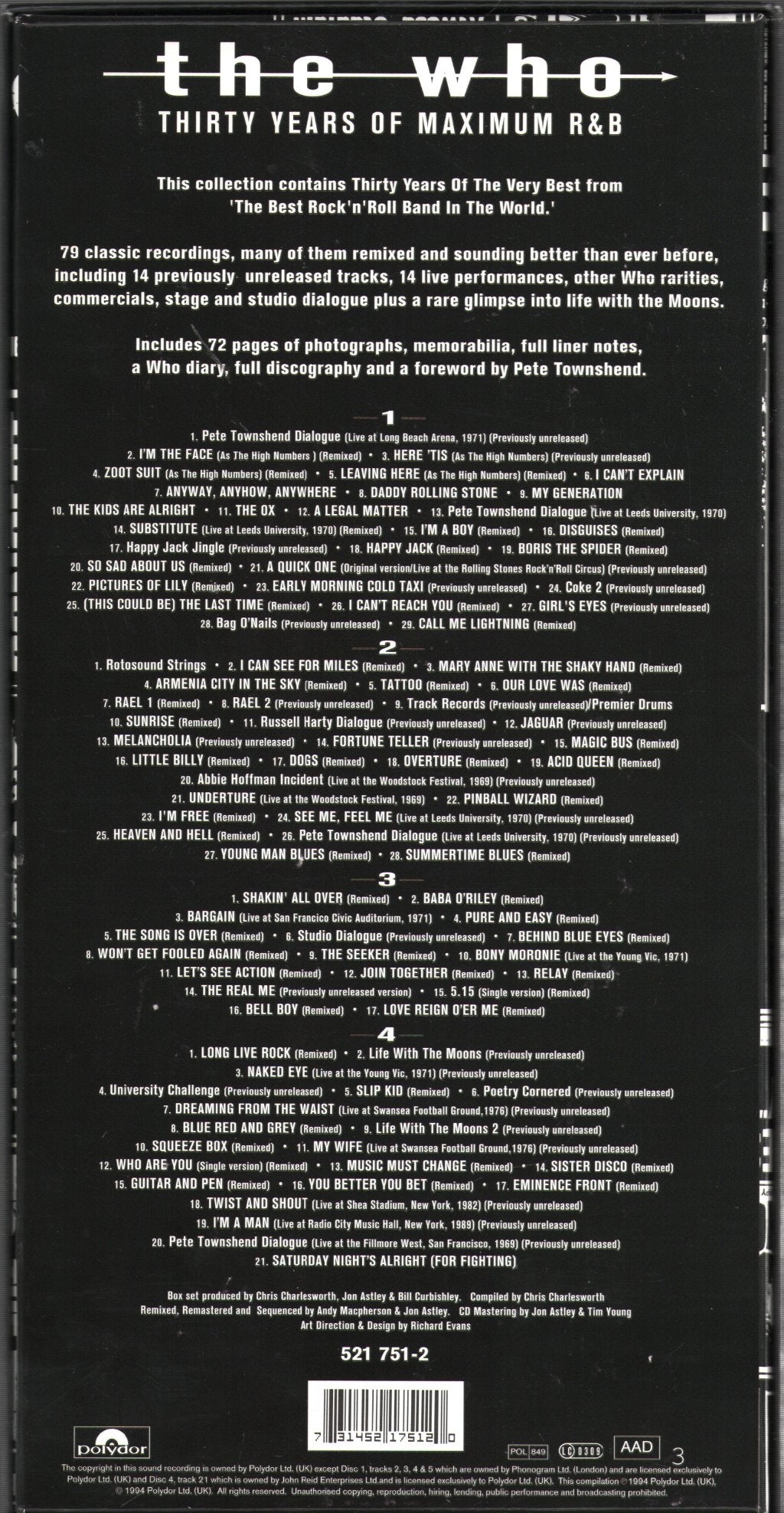Who - Thirty Years Of Maximum R&B - Cd Box Set