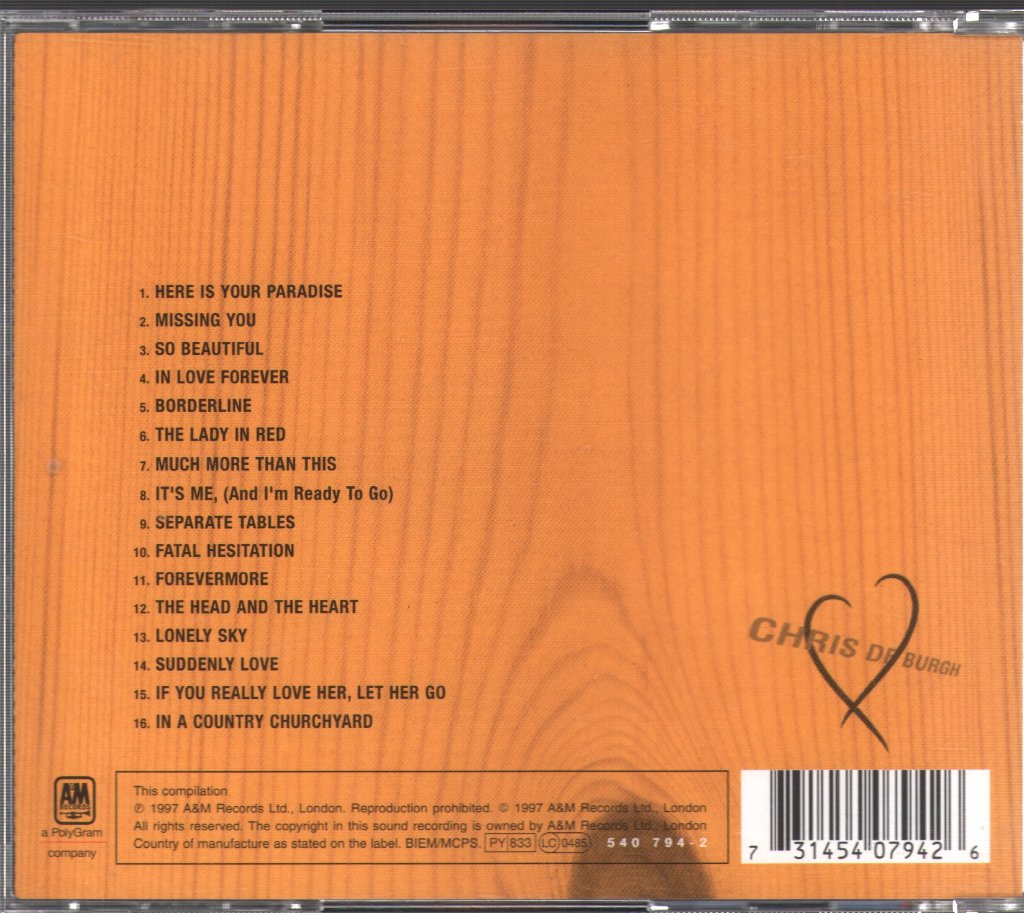 Chris De Burgh - Love Songs - Cd