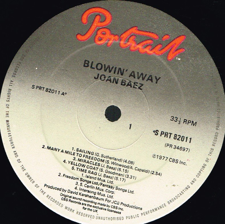 Joan Baez - Blowin' Away - Lp