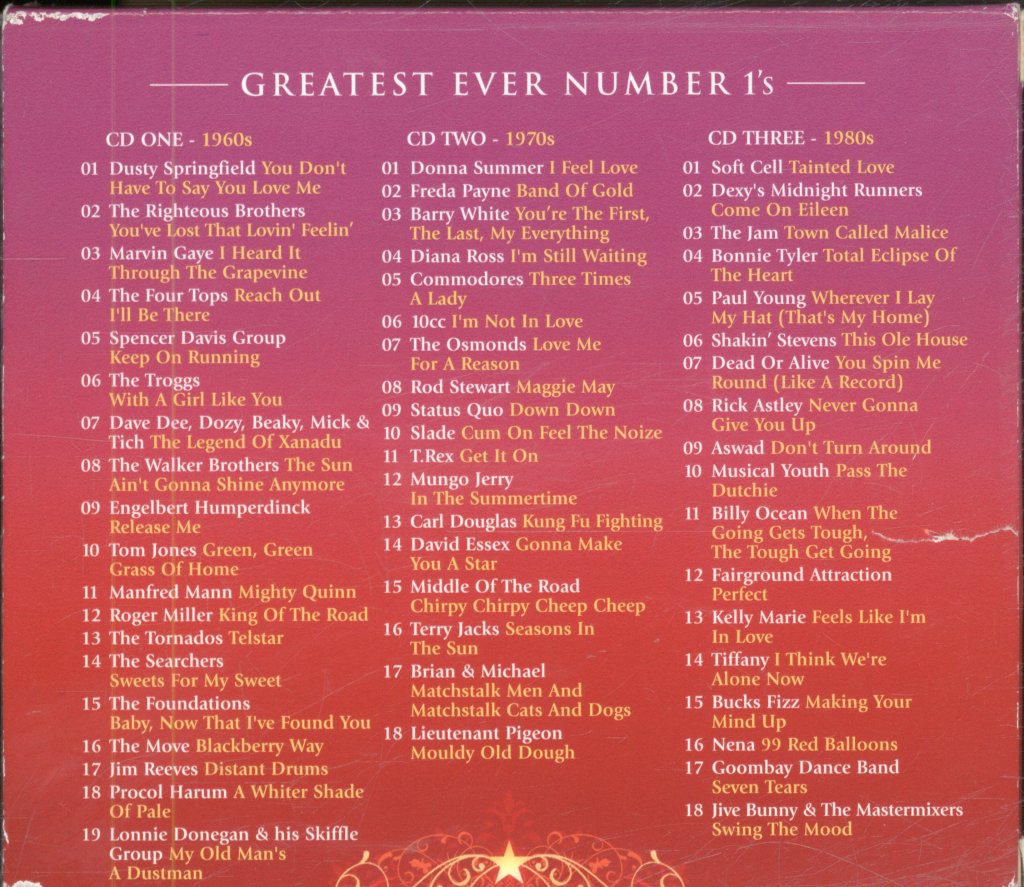 Various Artists - Greatest Ever! Number 1's (The Definitive Collection) - Triple Cd