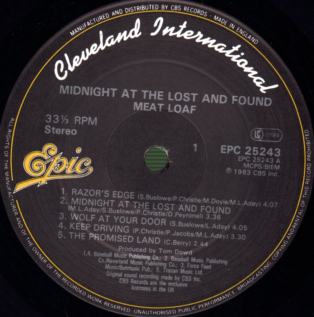 Meat Loaf - Midnight At The Lost And Found - Lp