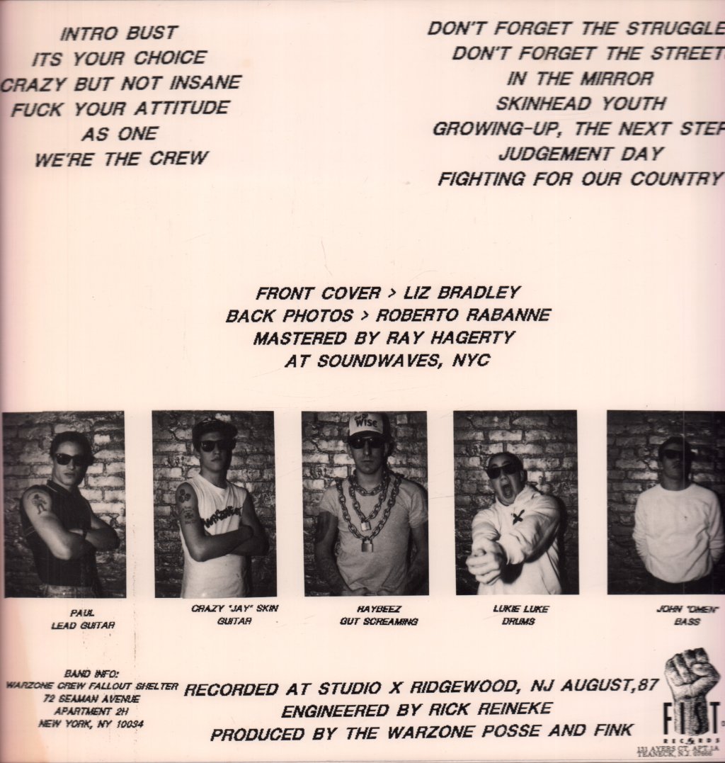Warzone - Don't Forget The Struggle Don't Forget The Streets - Lp