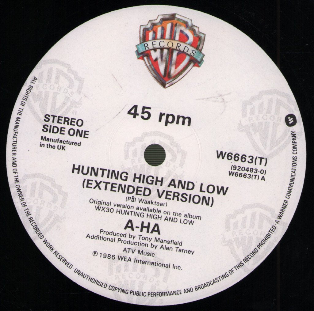 A-Ha - Hunting High And Low - 12 Inch