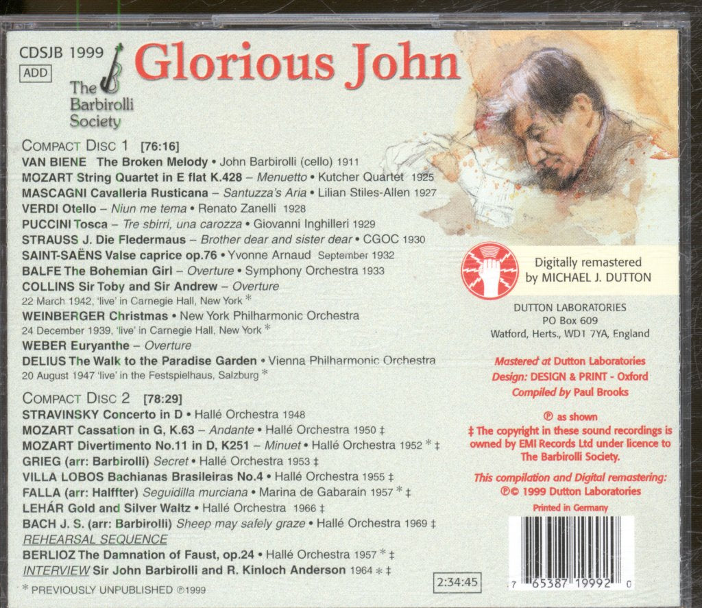 Sir John Barbirolli - Glorious John - Double Cd