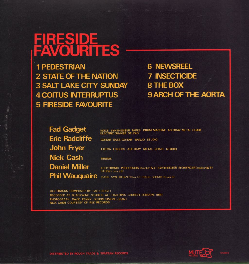 Fad Gadget - Fireside Favourites - Lp