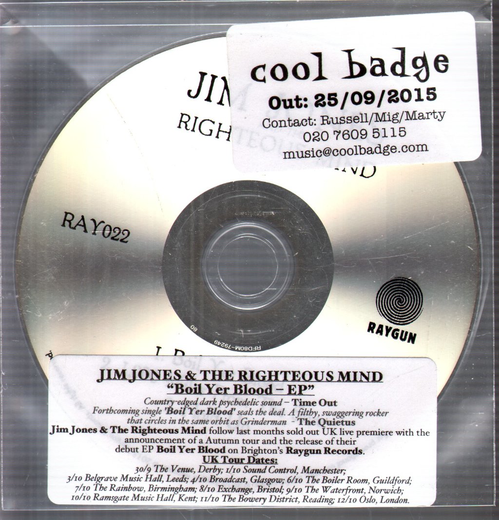 Jim Jones And The Righteous Mind - Boil Yer Blood EP - Cdr – Vinyl Tap