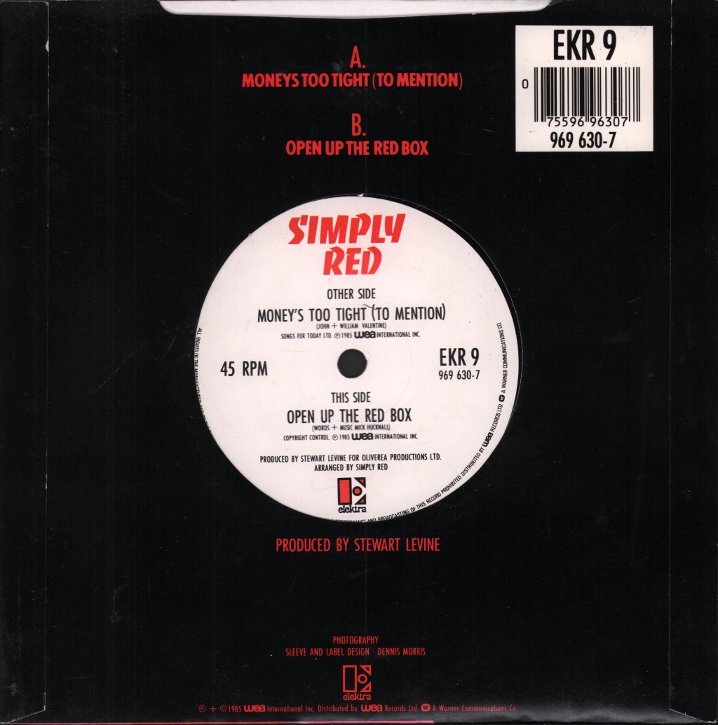 Simply Red - Moneys Too Tight To Mention - 7 Inch