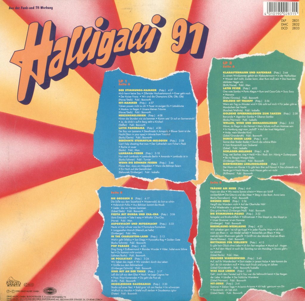 Fred Feiermann Und Die Partylowen - Halligalli '90 - Double Lp